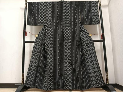 平和屋着物●上質な紬　間道　正絹　逸品　AABE8160ph