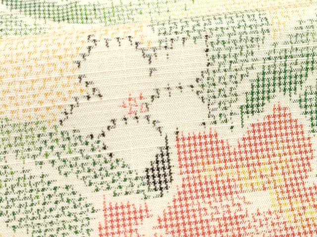 平和屋着物●上質な紬　草花文　正絹　逸品　AABE8164ck