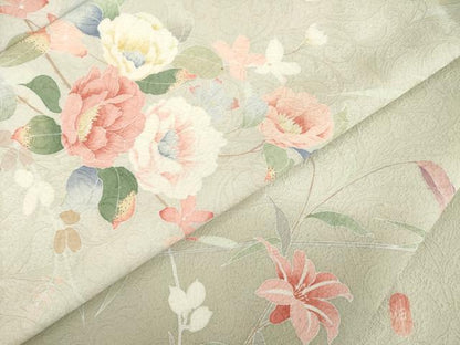 平和屋着物●訪問着　友禅　作家物　枝花文　正絹　逸品　AABE8165ck
