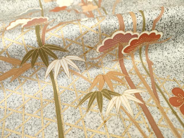 平和屋着物▼訪問着　地紙花文　正絹　逸品　AABE8168ck