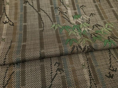 平和屋着物●本場大島紬　一元7マルキ　笹竹文　正絹　逸品　AABE8182ck