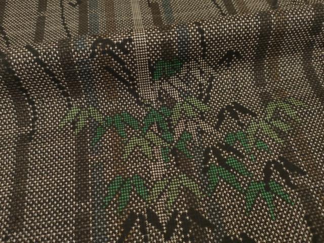 平和屋着物●本場大島紬　一元7マルキ　笹竹文　正絹　逸品　AABE8182ck