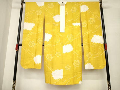 平和屋着物●振袖用長襦袢　無双仕立て　絞り　流水花文　正絹　逸品　AABE8193ck