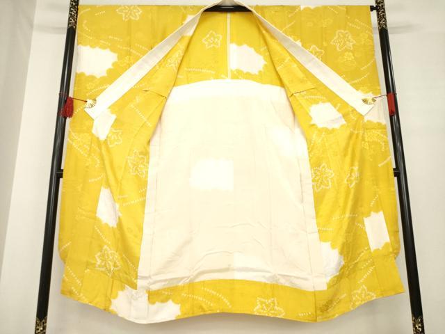 平和屋着物●振袖用長襦袢　無双仕立て　絞り　流水花文　正絹　逸品　AABE8193ck