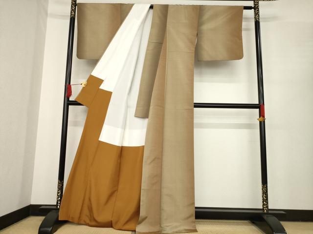 平和屋着物●上質な紬　間道　正絹　逸品　AABE8197ck