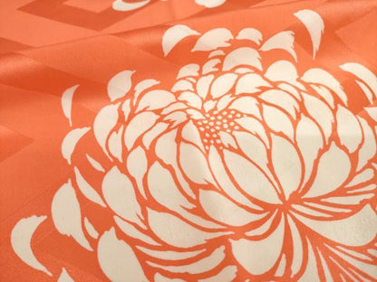 平和屋着物●振袖用長襦袢　袷　菊　正絹　逸品　AABE8198ck