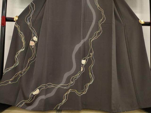 平和屋着物○訪問着 刺繍 道長花丸文 暈し染め 正絹 逸品 AABE8205ck