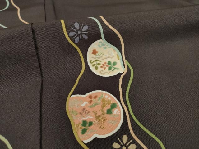 平和屋着物●訪問着　刺繍　道長花丸文　暈し染め　正絹　逸品　AABE8205ck 平和屋着物○訪問着 刺繍 道長花丸文 暈し染め 正絹 逸品 AABE8205ckの