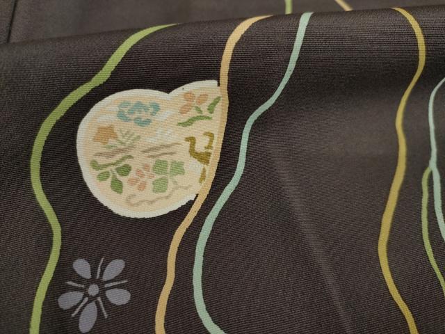 平和屋着物○訪問着 刺繍 道長花丸文 暈し染め 正絹 逸品 AABE8205ck