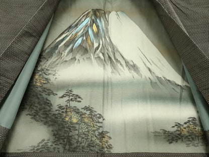 平和屋着物●男性　本場大島紬　アンサンブル　亀甲絣　正絹　逸品　AABE8214ck