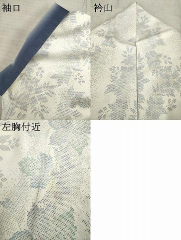 平和屋着物●本場大島紬　白大島　カタス7マルキ　花蔦草文　やまと誂製　正絹　逸品　AABE8215ck
