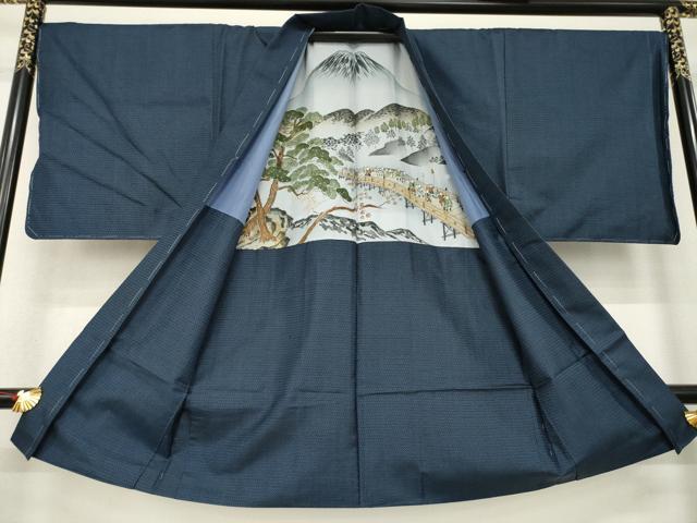 平和屋着物●男性　本場大島紬　アンサンブル　100亀甲　総詰め　正絹　逸品　未使用　AABE8217ck