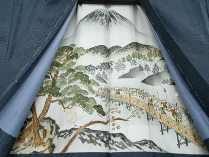 平和屋着物●男性　本場大島紬　アンサンブル　100亀甲　総詰め　正絹　逸品　未使用　AABE8217ck