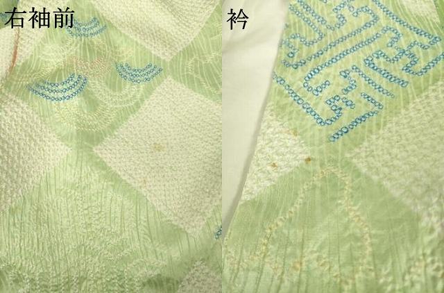 平和屋着物●上質な小紋　総絞り　菱繋ぎ　正絹　逸品　AABE8220ck