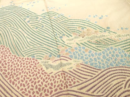 平和屋着物●十日町　名門　滝泰謹製　色留袖　絞り　中国三大刺繍　相良刺繍　立波文　正絹　逸品　AABE8222ck