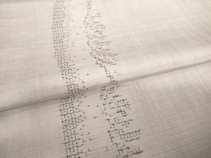 平和屋着物●結城紬　80亀甲　飛び亀甲柄　よろけ立涌文　正絹　逸品　AABE8223ck