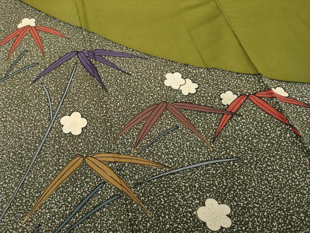 平和屋着物●染色の魔術師　染乃座・大久保玄才　そめのざ玄才　訪問着　笹　梅　正絹　逸品　AABE8225ck 平和屋着物○染色の魔術師 染乃座・大久保玄才 そめの