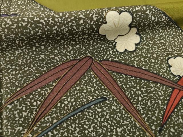 平和屋着物●染色の魔術師　染乃座・大久保玄才　そめのざ玄才　訪問着　笹　梅　正絹　逸品　AABE8225ck 平和屋着物○染色の魔術師 染乃座・大久保玄才 そめの