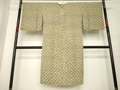 平和屋着物●長襦袢　無双仕立て　流水市松文　やまと誂製　正絹　逸品　AABE8228ck