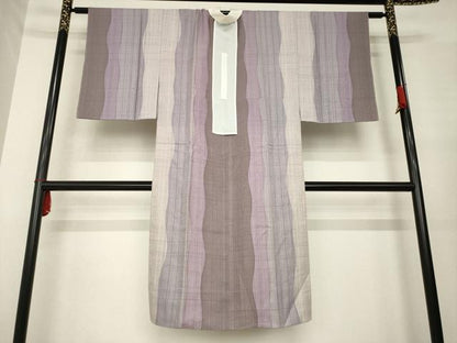 平和屋着物●長襦袢　袷　よろけ間道　正絹　逸品　AABE8231ck