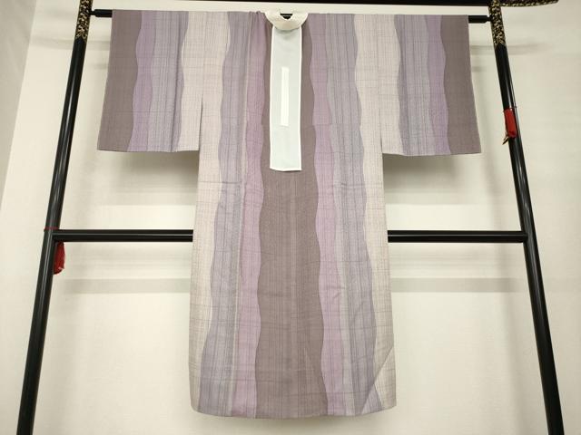 平和屋着物●長襦袢　袷　よろけ間道　正絹　逸品　AABE8231ck