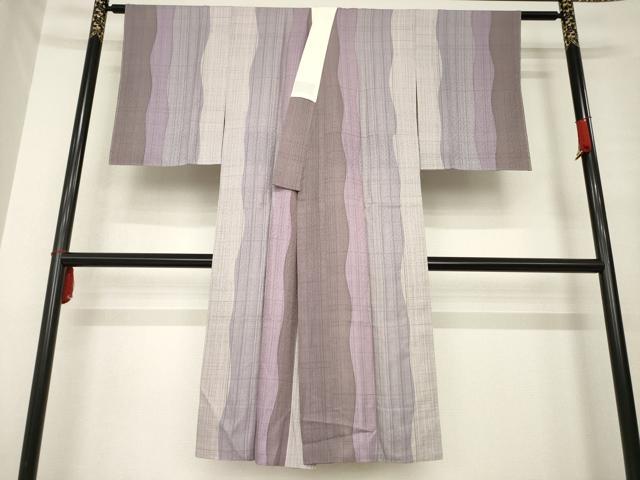 平和屋着物●長襦袢　袷　よろけ間道　正絹　逸品　AABE8231ck