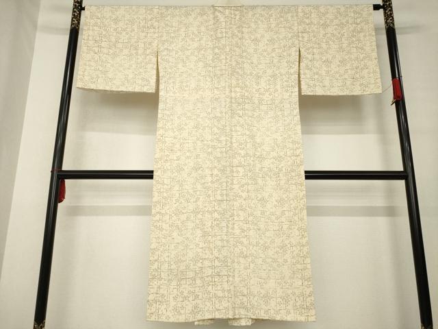 平和屋着物●長襦袢　無双仕立て　本場奄美大島泥染　赤塚花穂作　桜格子　証紙付き　正絹　逸品　AABE8232ck 平和屋着物○長襦袢 無双仕立て 本場奄美大島泥染 赤塚花穂作 桜