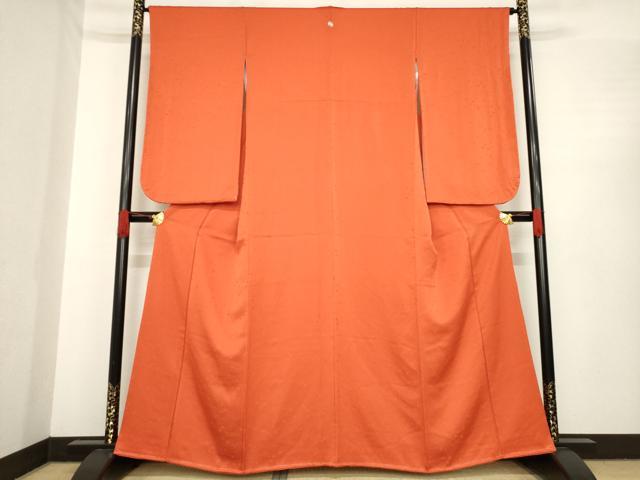 平和屋着物●小振袖　二尺袖　色無地　樺色　正絹　逸品　未使用　AABE8238ck