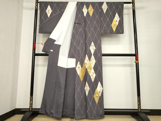 平和屋着物●訪問着　友禅　花菱文　金彩　正絹　逸品　AABE8239ck