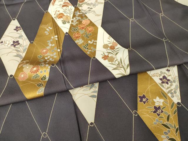 平和屋着物●訪問着　友禅　花菱文　金彩　正絹　逸品　AABE8239ck