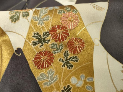 平和屋着物●訪問着　友禅　花菱文　金彩　正絹　逸品　AABE8239ck