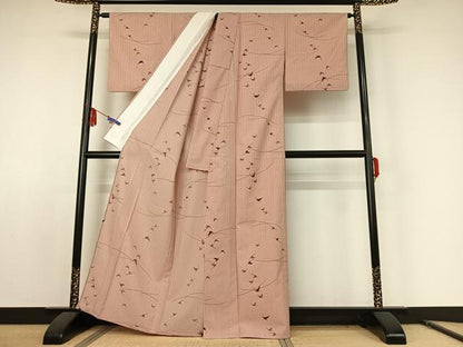 平和屋着物▽小紋 単衣 飛鶴文 洗える着物 AABE8321jh