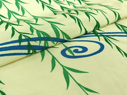 平和屋着物▽訪問着 単衣 流水草葉文 洗える着物 AABE8323jh