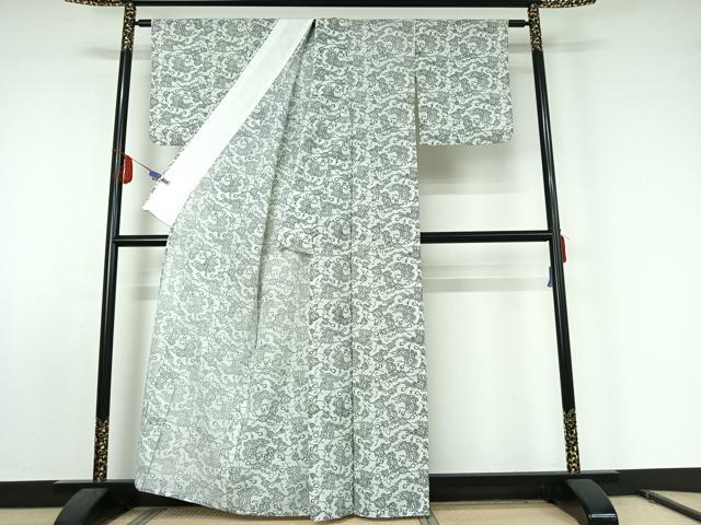 平和屋着物▽小紋 単衣 成物 洗える着物 AABE8324jh