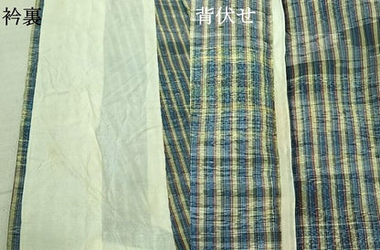 平和屋着物▽上質な紬　単衣　縞　正絹　逸品　AABE8328jh