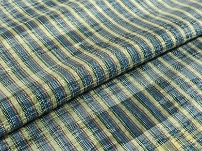 平和屋着物▽上質な紬　単衣　縞　正絹　逸品　AABE8328jh