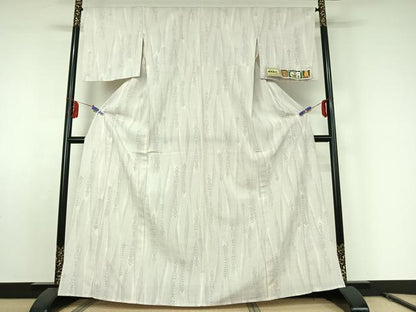 平和屋着物▽本塩沢 単衣 立涌花文 そごう扱い 証紙付き 正絹 逸品 AABE8329jh