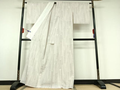 平和屋着物▽本塩沢 単衣 立涌花文 そごう扱い 証紙付き 正絹 逸品 AABE8329jh