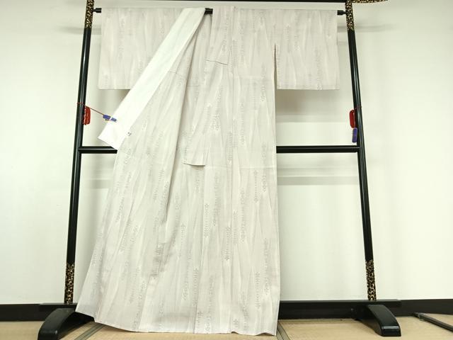 平和屋着物▽本塩沢 単衣 立涌花文 そごう扱い 証紙付き 正絹 逸品 AABE8329jh