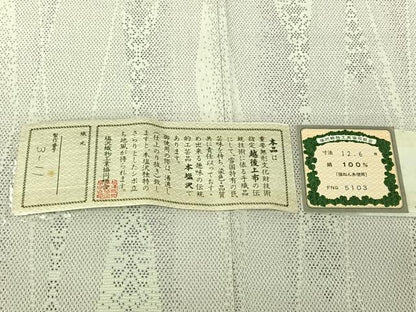 平和屋着物▽本塩沢 単衣 立涌花文 そごう扱い 証紙付き 正絹 逸品 AABE8329jh