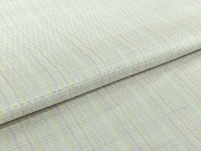 平和屋着物▽上質な紬 単衣 市松綾織 縞 正絹 逸品 AABE8331jh