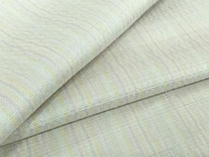 平和屋着物▽上質な紬 単衣 市松綾織 縞 正絹 逸品 AABE8331jh