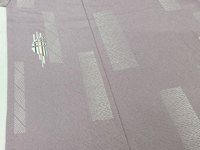 平和屋着物▽上質な小紋 単衣 幾何学文様 正絹 逸品 AABE8335jh