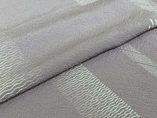 平和屋着物▽上質な小紋 単衣 幾何学文様 正絹 逸品 AABE8335jh