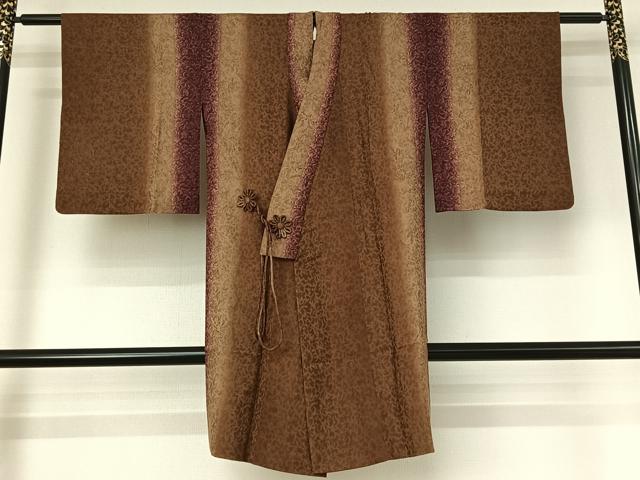 平和屋着物▽道中着 スリーシーズン 春夏秋 塵除け 草花文 正絹 逸品 AABE8337jh