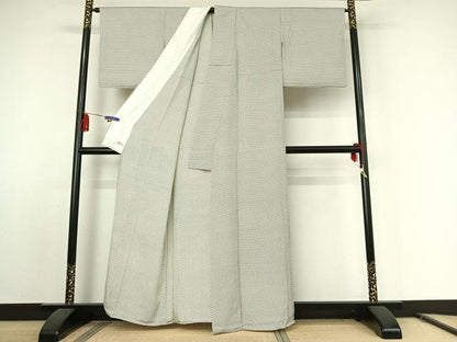 平和屋着物▽上質な小紋 単衣 亀甲文 やまと誂製 正絹 逸品 AABE8339jh