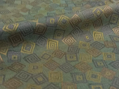 平和屋着物▽お召 単衣 幾何学文様 ほていや扱い 正絹 逸品 AABE8343jh
