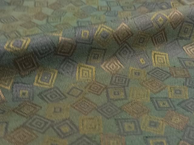 平和屋着物▽お召 単衣 幾何学文様 ほていや扱い 正絹 逸品 AABE8343jh