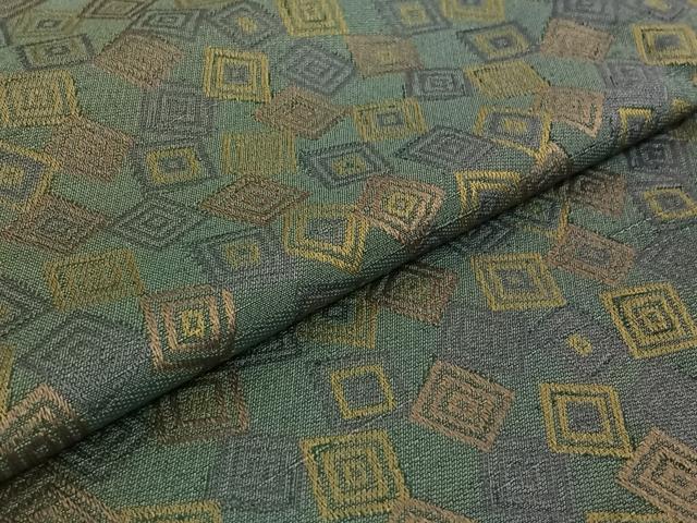 平和屋着物▽お召 単衣 幾何学文様 ほていや扱い 正絹 逸品 AABE8343jh