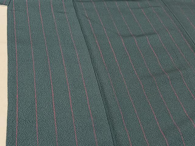 平和屋着物▽世界的人形師 辻村寿三郎 ジュサブロー 小紋 単衣 縞 正絹 逸品 AABE8344jh